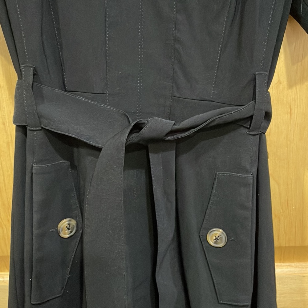 Nanette Lepore Black Short-Sleeve Collared Fit-and-Flare Dress - Picture 5 of 14